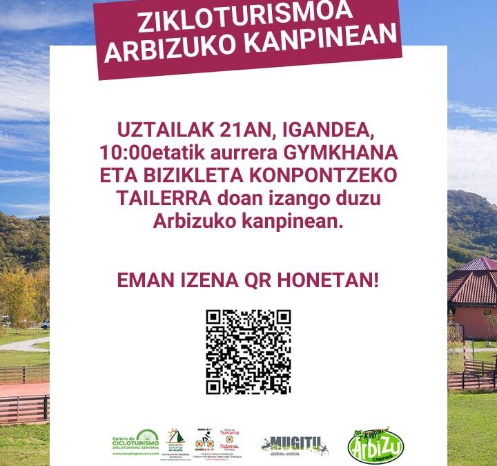 GYMKHANA Y TALLER DE REPARACIÓN DE BICICLETAS GRATUITO EN EL CAMPING DE ARBIZU