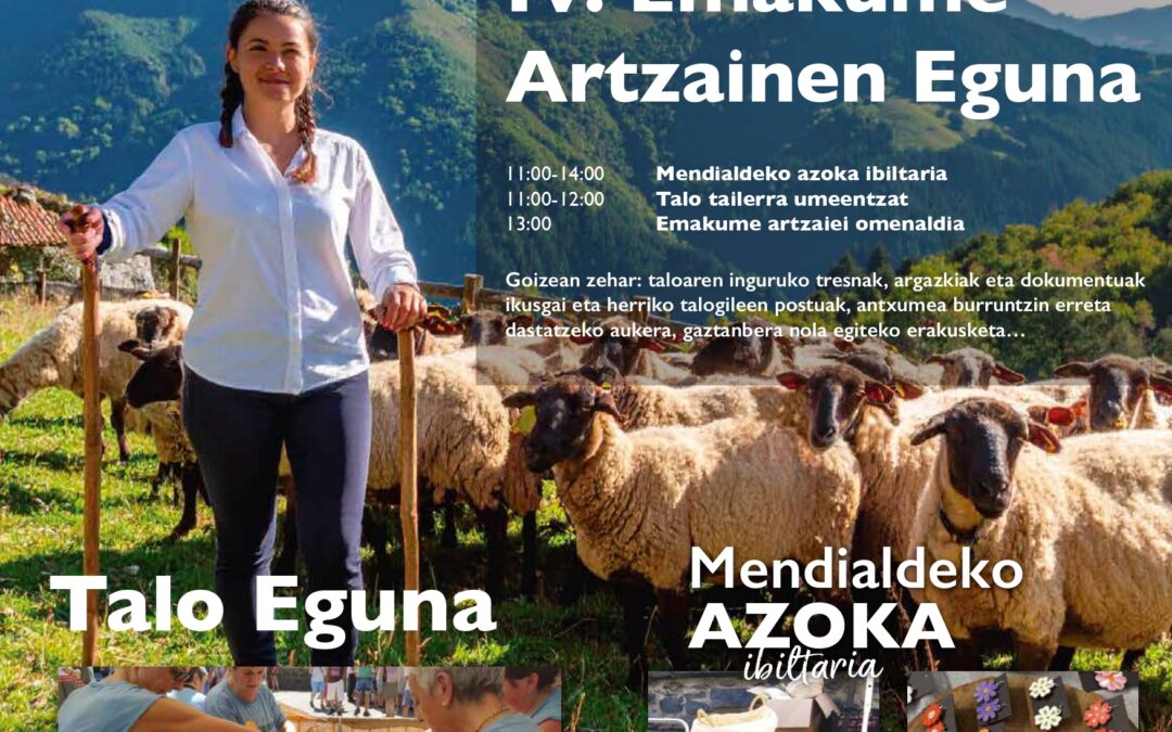 Goizueta, 1 de junio: Día de las Mujeres Pastoras, Talo Eguna y Mercado Itinerante de Mendialdea