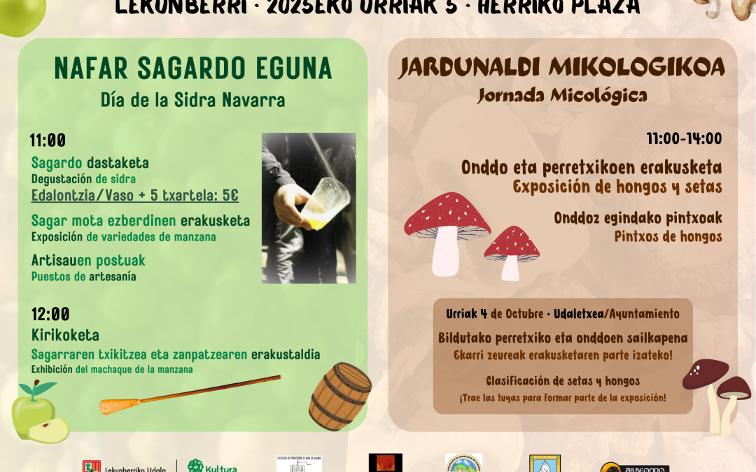 XX SAGARDO EGUNA Y XII JORNADA MICOLÓGICA EN LEKUNBERRI